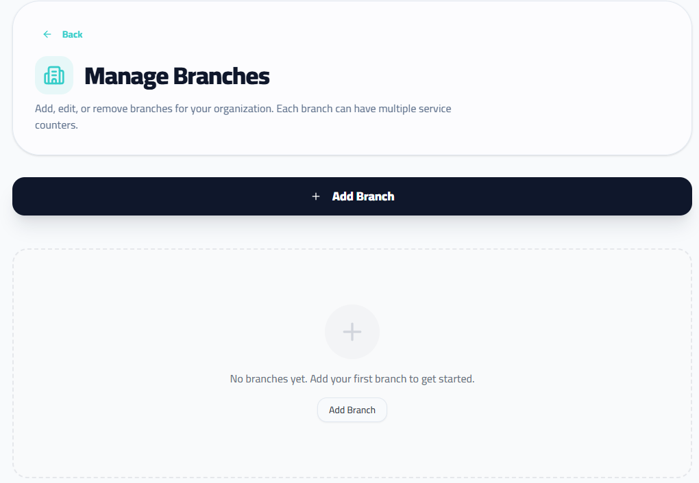 Go to 'Branches' in the dashboard menu.