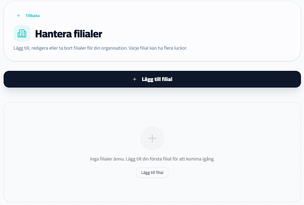 Gå till 'Filialer' i menypanelen.