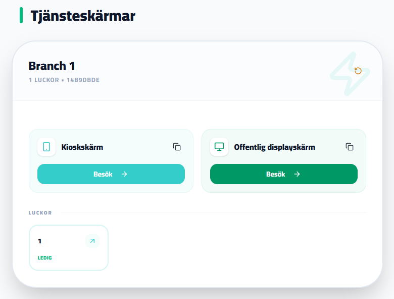 I panelen, hitta filialen du vill visa.
