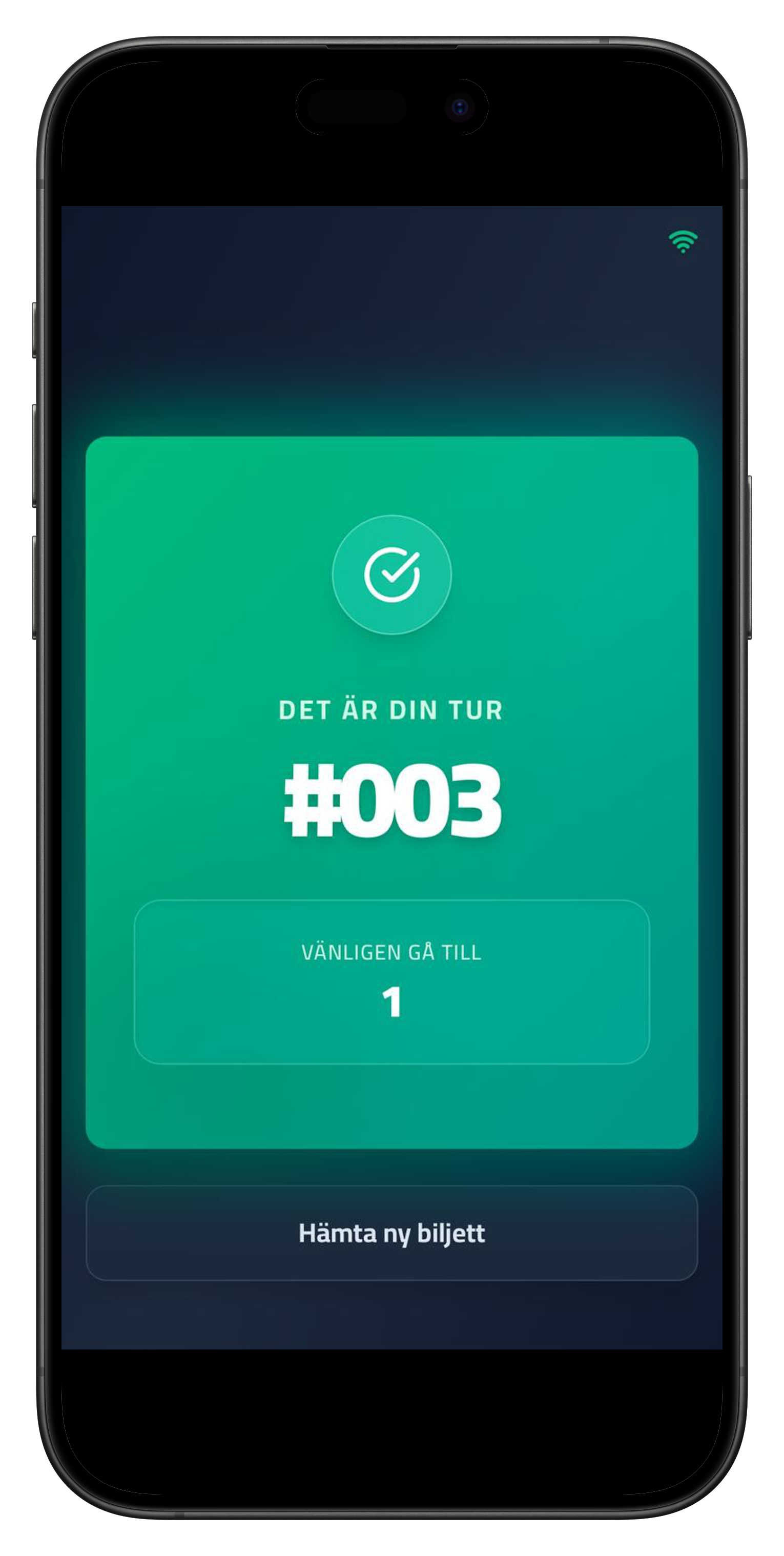 När kundens nummer uppkommer, får de en avisering och kommer att presenteras till den angivna luckan.